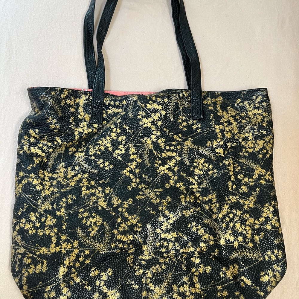 Papaya Black and Yellow Floral Tote